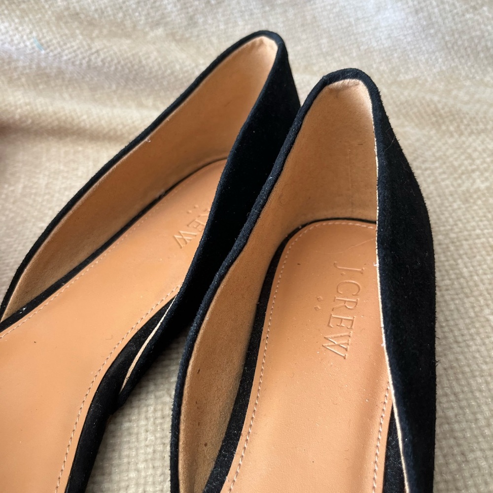 J. Crew Factory Black Suede Flats Size 10 - Picture 3 of 9